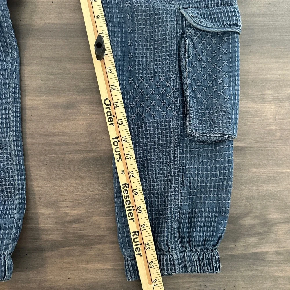 Johnny Was Luisa Embroidered Indigo Textured Jogger - Picture 3 of 4